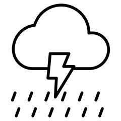 Outline Rain Lightning icon