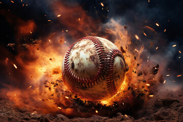 Fototapeta na wymiar Baseball ball concept, ai generated