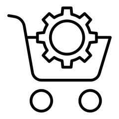 Outline Cart Settings icon