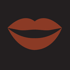 lips, the design element of a postcard, invitation, advertisement, banner.