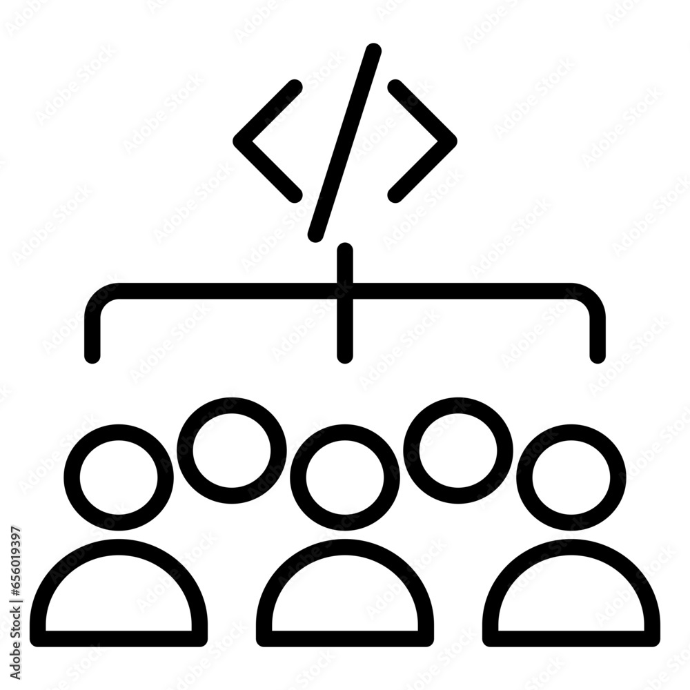 Wall mural outline developers code icon