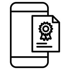 Outline Mobile Certificate icon