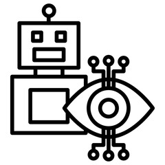 Outline Ai bot eye icon