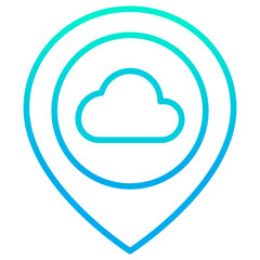 Outline gradient Clouds Placeholder icon