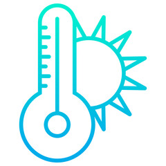 Outline gradient Temperature hot icon