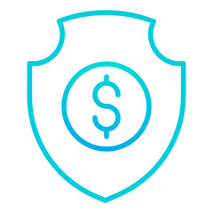 Outline gradient Euro shield icon