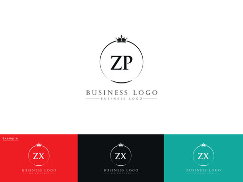 Initial Luxury Zp Logo, Royal Zp pz Modern Crown Logo For Your Brand