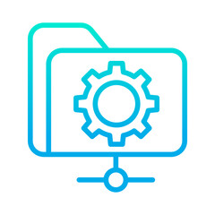 Obraz premium Outline gradient Folder setting icon
