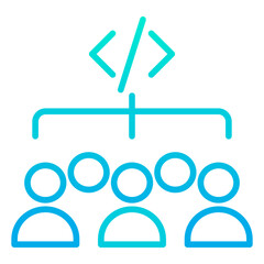 Outline gradient Developers Code icon