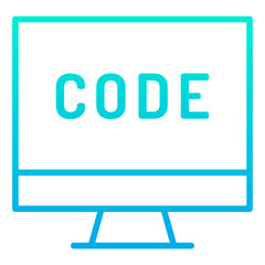 Outline gradient Monitor Code icon