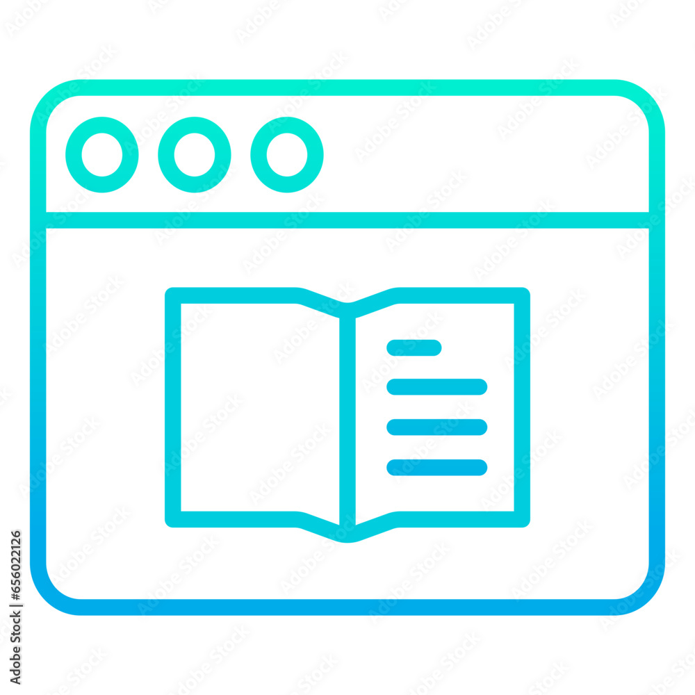 Poster Outline gradient Web Book icon