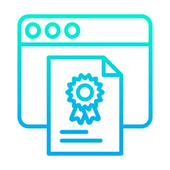 Outline gradient Web Certificate icon