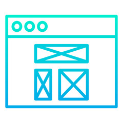 Outline gradient Browser Wireframe icon