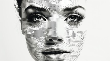 A black and white photo of a woman's face - Powered by Adobe