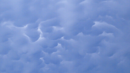 Beautiful mammatus clouds in a gloomy sky