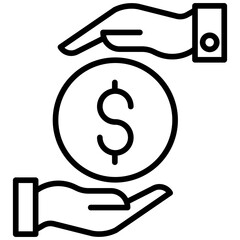 Outline Funding Dollar icon