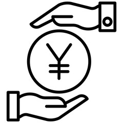 Outline Funding Yen icon