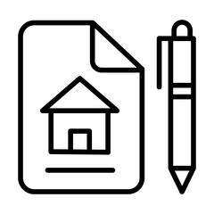 Outline Home Contract icon