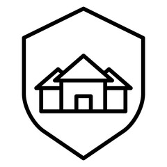 Outline Home shield icon