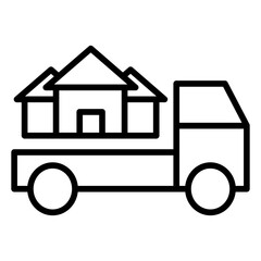 Outline Home Moving icon