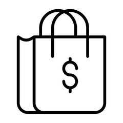 Outline Dollar Bag icon