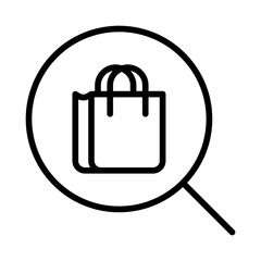 Outline Search Shopping Bag icon