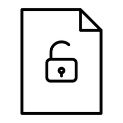 Outline Document Unlock icon