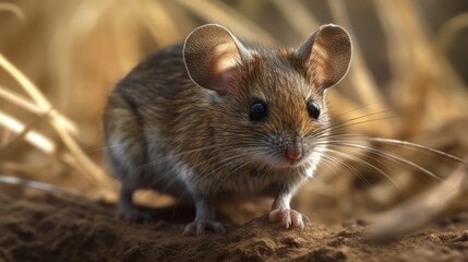 mouse in the garden. Generative AI.