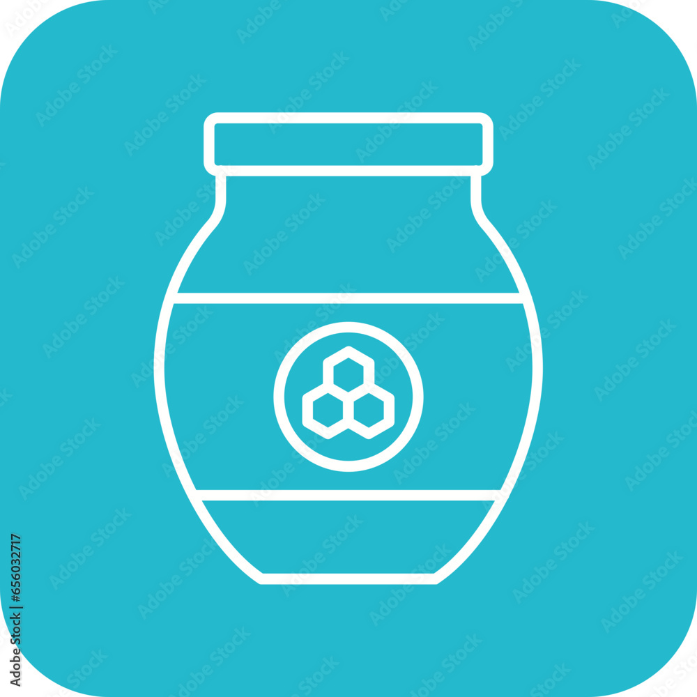 Sticker honey jar icon