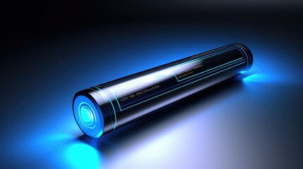 futuristic 3d rendering of rechargeable lithium ion battery cell. generative AI - obrazy, fototapety, plakaty