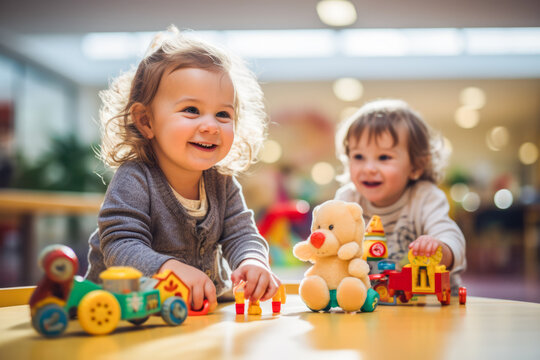Children enjoy playful moments in a welcoming medical center playroom, fostering healing and smiles.