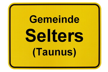 Illustration eines Ortsschildes der Gemeinde Selters (Taunus) in Hessen
