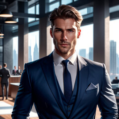 Fototapeta premium Portrait of the man i suit