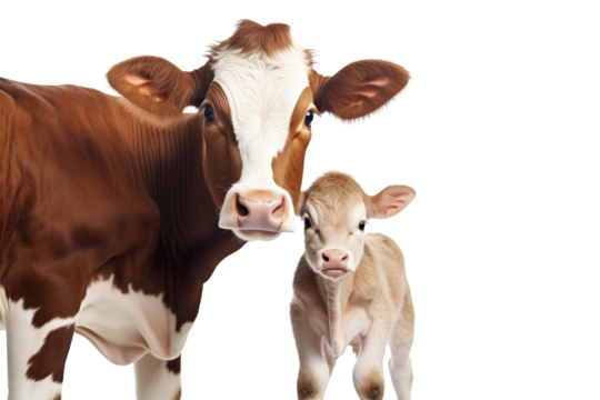 Cow with her calf, cut out - Powered by Adobe