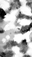 Hand drawn watercolor abstract background black and white