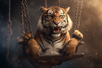 Tiger swinging