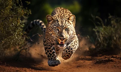 Stickers pour porte Léopard Close-up of a leopard stalking prey