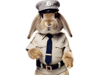 Security Officer Mini Lop Bunny Transparent