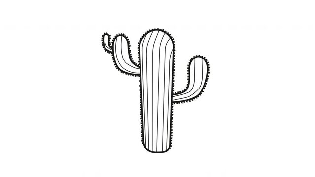 animated video of a sketch forming a cactus tree