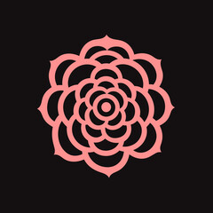 A beautiful rose vector art logo