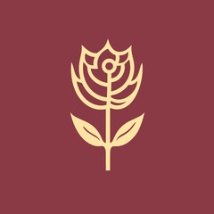 A beautiful rose vector art logo