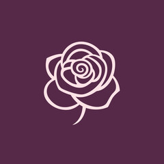 A beautiful rose vector art logo