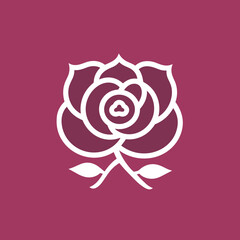 A beautiful rose vector art logo