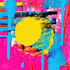 expressive graffiti neon artistic playful illustration design print geometric acid shapes style