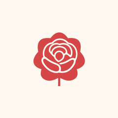 A beautiful rose vector art logo
