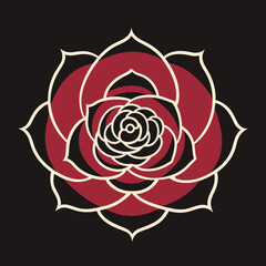 A beautiful rose vector art logo