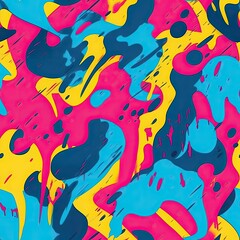 expressive graffiti neon artistic playful illustration design print geometric acid shapes style