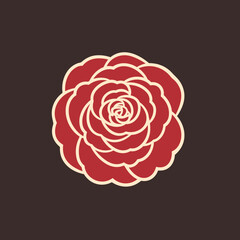 A beautiful rose vector art logo