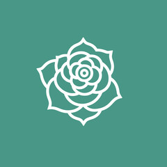 A beautiful rose vector art logo
