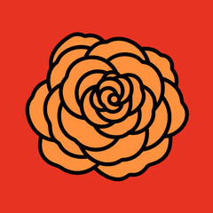 A beautiful rose vector art logo